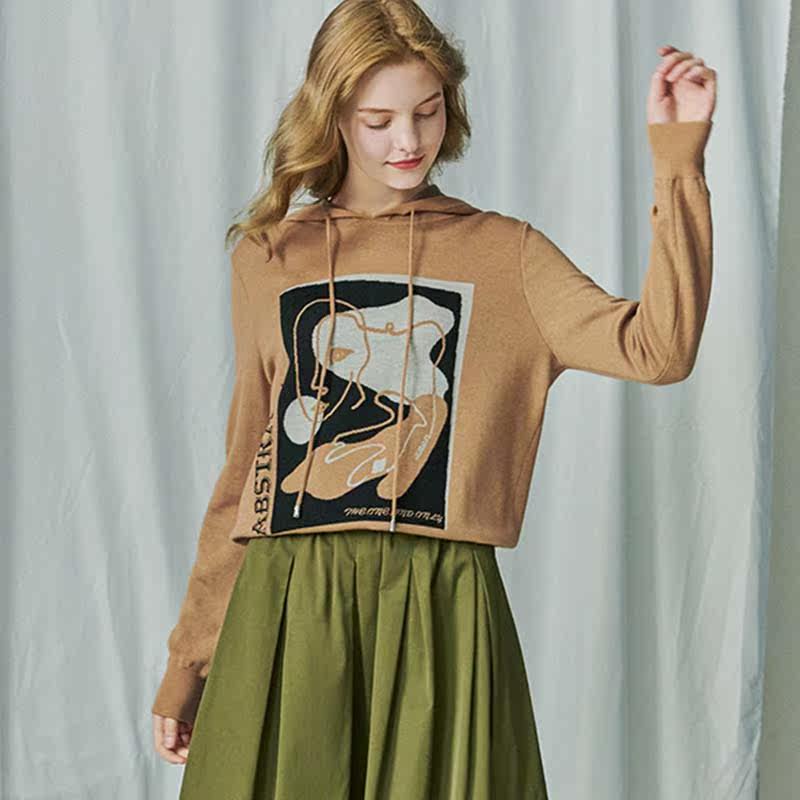 阿玛施旗舰店官网2020秋冬新款休闲 简妍芙毛针织衫