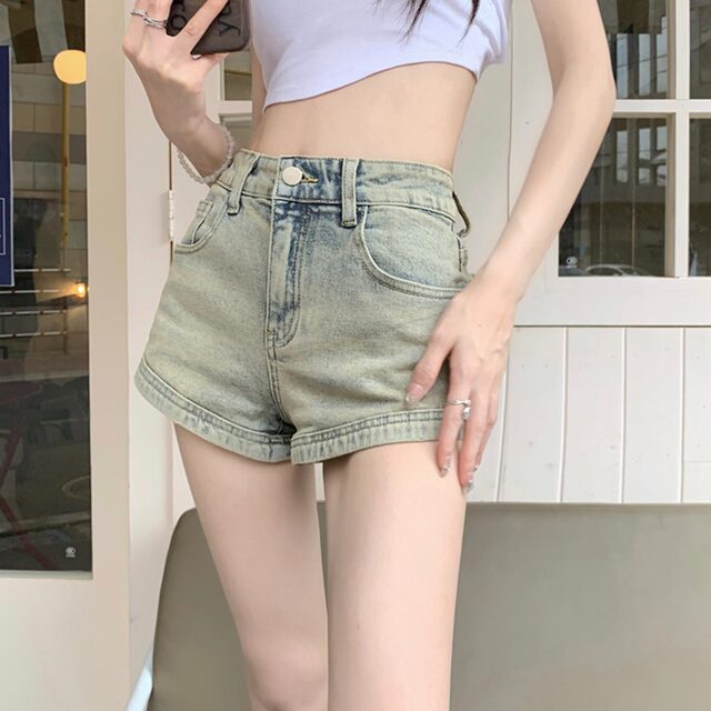 Summer ໃຫມ່ຮ້ອນເດັກຍິງອາເມລິກາສັ້ນ denim ສໍາລັບແມ່ຍິງ