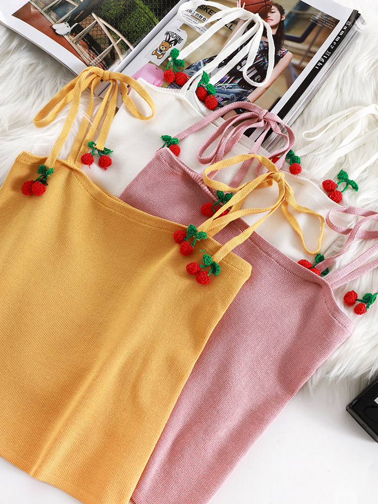 港味小樱桃针织吊带外穿夏季小衫 秀依媚族背心吊带