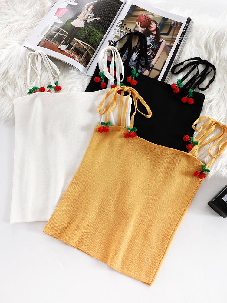 港味小樱桃针织吊带外穿夏季小衫 秀依媚族背心吊带