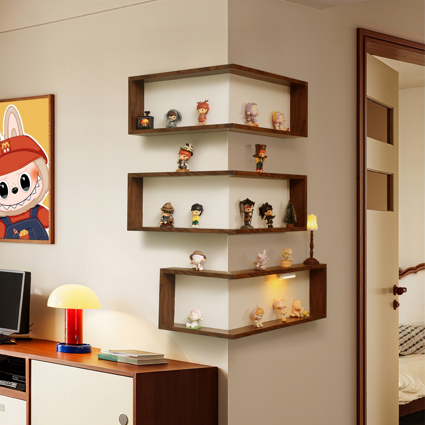 No punching corner blind box figure display stand