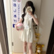 Mo Qiu Chun Ri Sakura POLO collar dress ຍາວກາງສໍາລັບແມ່ຍິງ