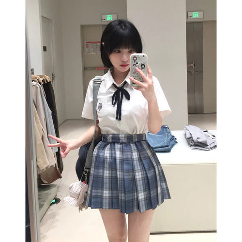 墨秋jk樱澜TR短袖衬衫原创设计2026年夏季新款日制校供刺绣上衣女 - 图1