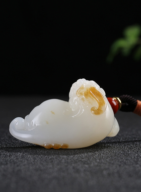 和田玉貔貅手把件玉石糖羊脂白玉