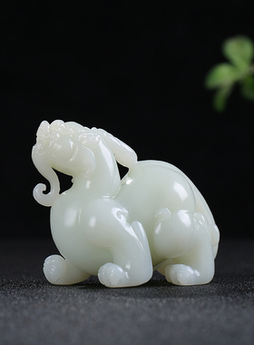 和田玉白玉貔貅手把件玉石男女款