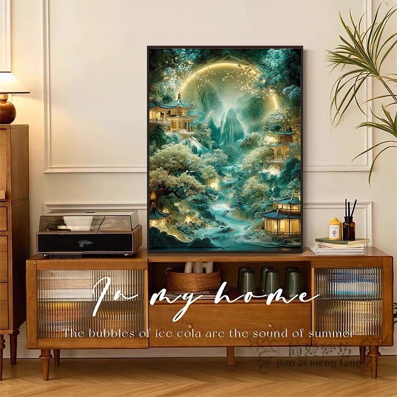 高级感十字绣2025新款满绣国风山水图自己绣diy自制刺绣钻石贴画,淘宝优惠券,粉丝福利购,淘宝优惠卷