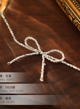 S925银蝴蝶结项链甜酷冷
