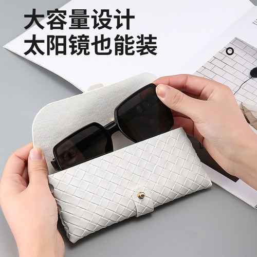 皮质眼镜盒便携收纳盒高级感眼镜袋墨镜包眼睛盒女式太阳镜盒男生 - 图2