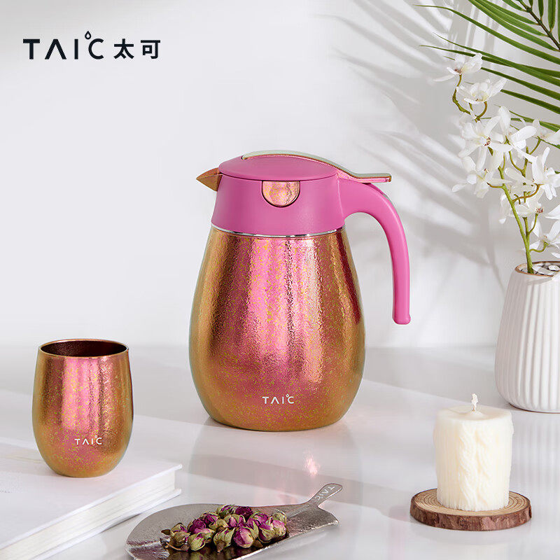 TAIC太可纯钛双层保温焖茶壶大容量高档白茶焖泡户外旅行养生壶1L,淘宝优惠券,粉丝福利购,淘宝优惠卷