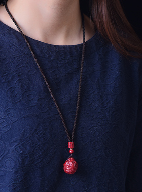 朱砂龙龟吊坠男女本命年钥匙扣包包挂件项链高含量紫金砂饰品礼物