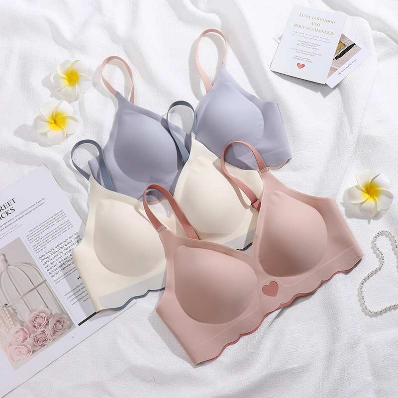 紫色花语无痕大胸显小胸夏季内衣 zisehy文胸