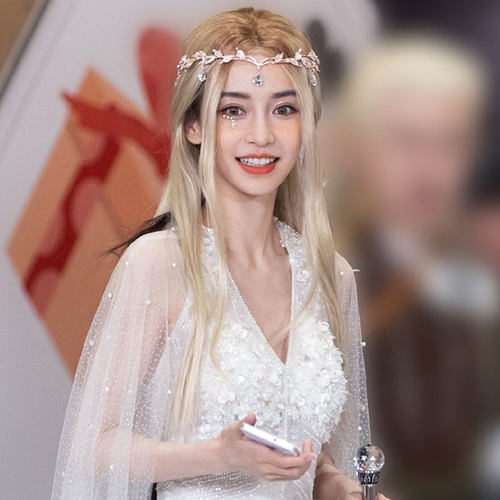 假发女长发秋冬新款baby精灵造型万用cos白金色中分刘海全头套式 - 图0