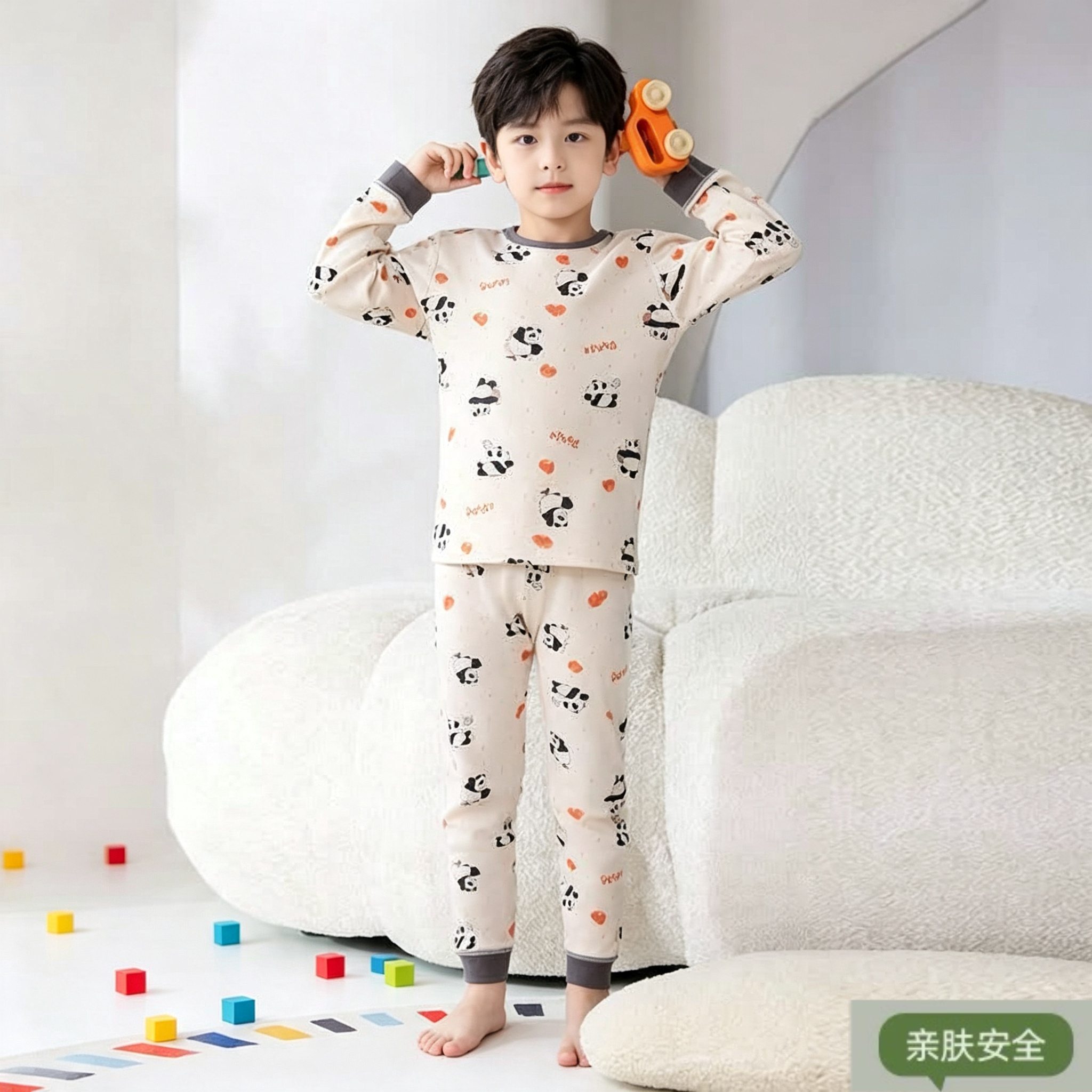 A类儿童纯棉保暖套装家居服