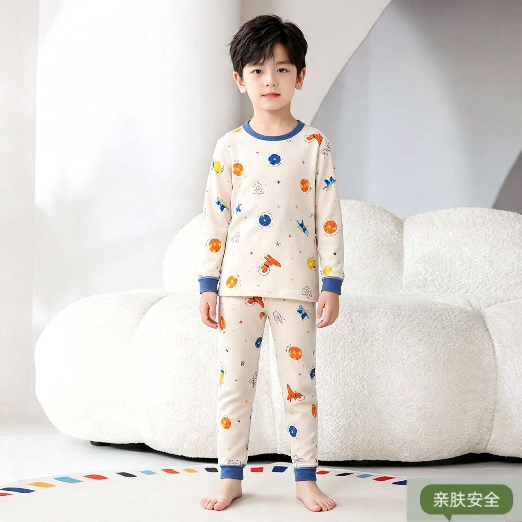 A类儿童纯棉保暖套装家居服