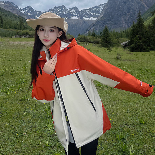 UHMU拼色冲锋衣女羽绒服2026新款三合一可拆卸户外情侣旅游登山服 - 图0
