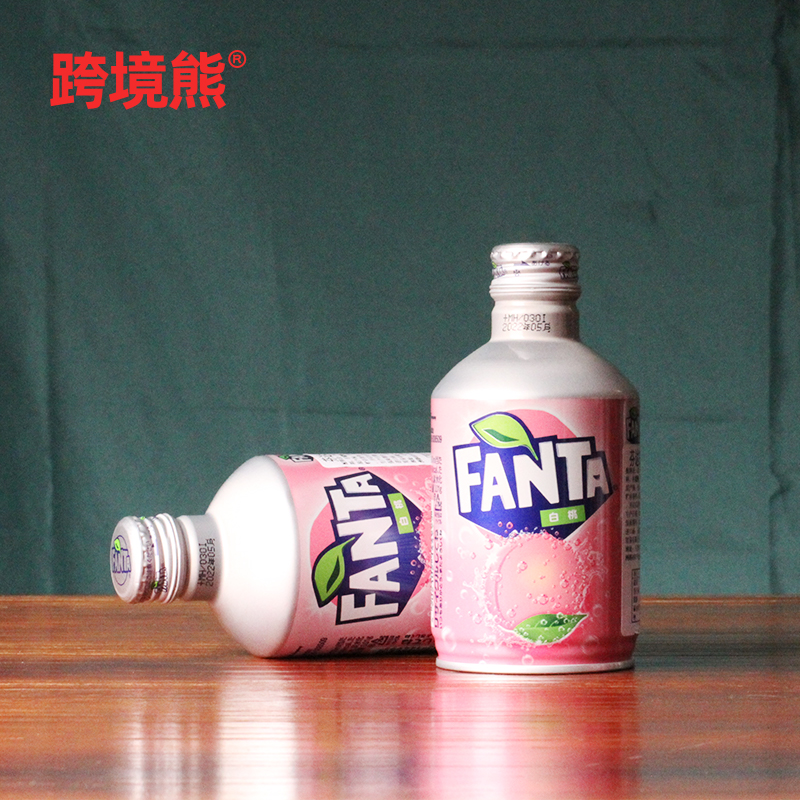 北海道原装进口FANTA芬达白桃味碳酸饮料汽水子弹头铝罐装300ml - 图1