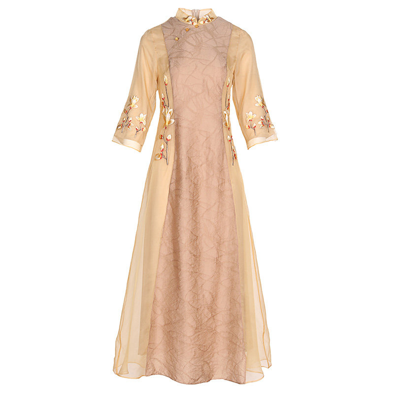 改良旗袍复古民国风唐装中式连衣裙 娇品兰旗袍