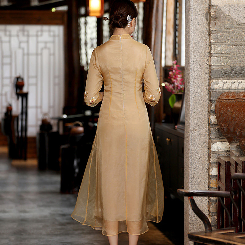 改良旗袍复古民国风唐装中式连衣裙 娇品兰旗袍