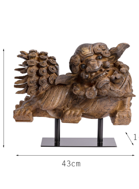 东方新中式风麒麟样板房软装饰品