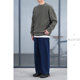 Yisheng pleated striped crew neck pullover sweater