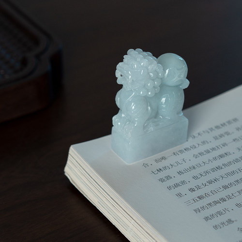 张小凤 孤品翡翠印章 糯冰玉石空白书法书画藏书章压角章文房摆件挂件收藏礼盒礼品 - 图1