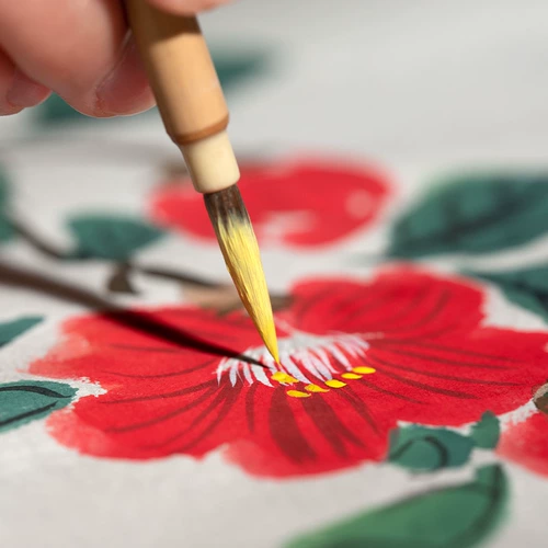 张小凤 Цветы, сладости, сладости и цветы Китайская живопись пигменты для начинающих набор подарочная коробка рисунок китайская живопись покраска чернил поставляет инструменты Полный набор подлинных тонких кисти Цвет цвета щетки для взрослых детей введение подарки