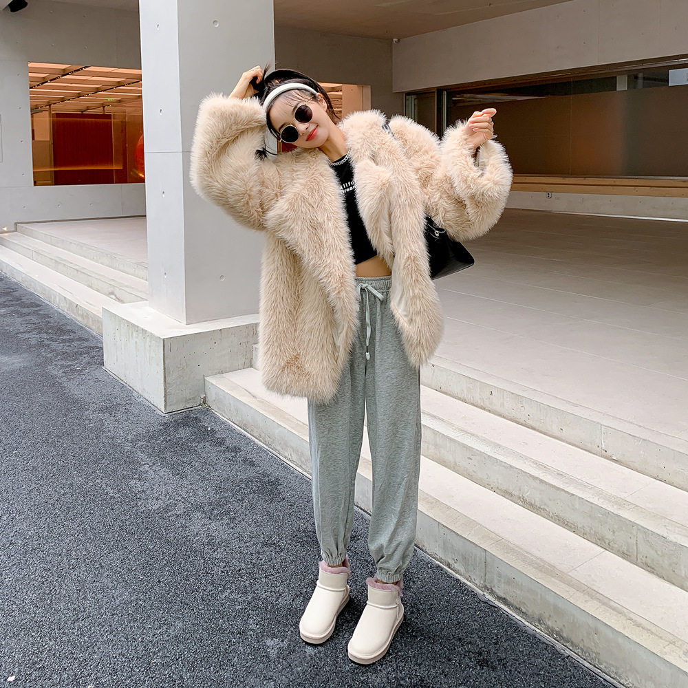 防水皮面白色皮毛一体短筒雪地靴 splendidtime时尚雪地靴