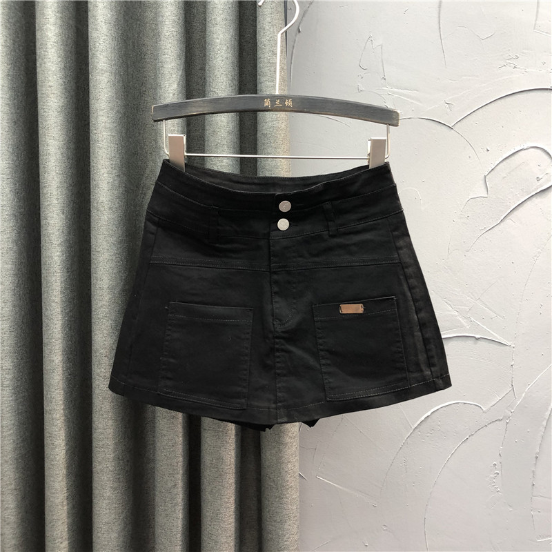 韩版高腰短裤裙2020年新款秋季裤 简兰顿牛仔裤