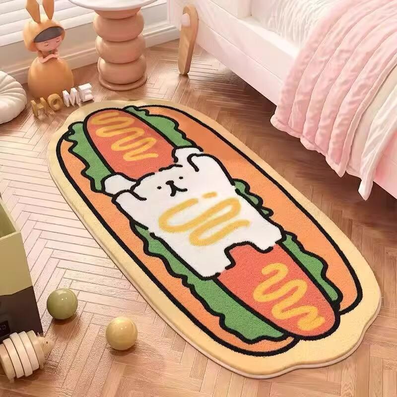 Cute cartoon puppy imitation cashmere bedside blanket