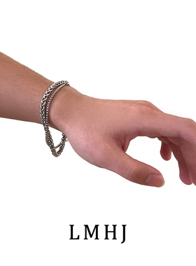 复古龙骨钛钢手链男款高级感