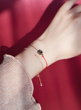 属相红绳手链钛钢本命年红绳手链