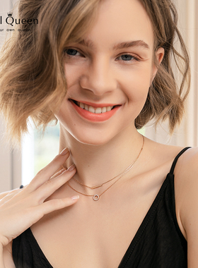 钛钢双层夏潮ins风轻奢小众项链
