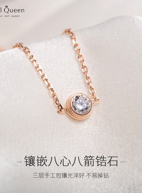 medal钛钢镀18k金单钻女款脚链子