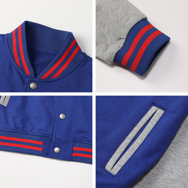 Gray Jacket Boys British College Baseball Uniform