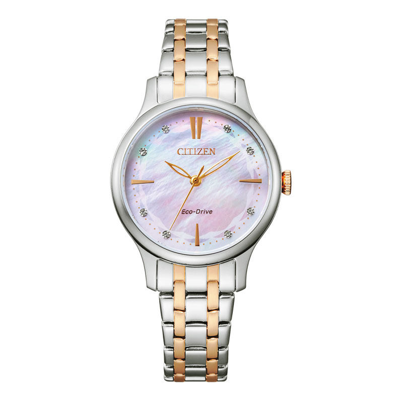 西铁城日韩光动能贝母盘简约女表 天赋时手表海外日韩腕表