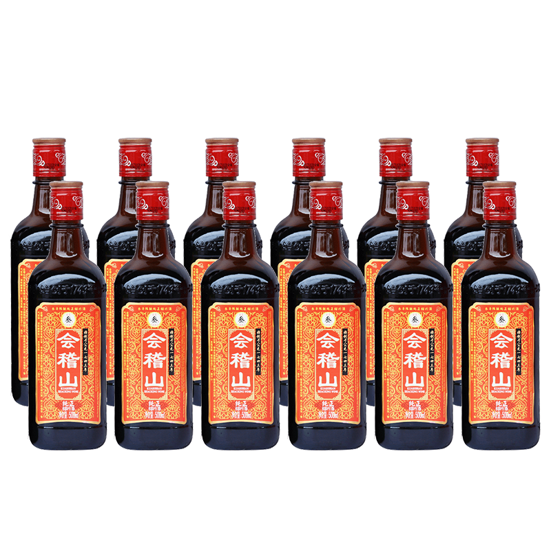 会稽山浙江绍兴黄酒纯正三年花雕酒500ml*12瓶装加饭酒3年陈老酒 - 图0