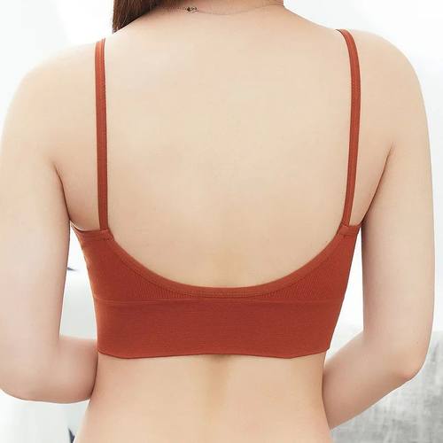 Women Sexy Crop Tops Tank Sports Gym Bra Seamless No Wired - 图2