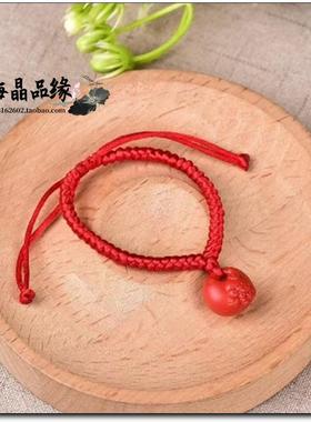高含量朱砂红砂水飞砂蛇宝宝手绳宝宝儿童红绳手饰品本命年手链