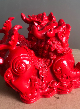 聚宝盆风水招财貔貅摆件一对朱砂元宝七星阵至尊镇宅聚财麒麟兽