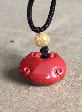 国色如意款项链吊坠真朱砂女友情侣小美女长久平安锁护身网红