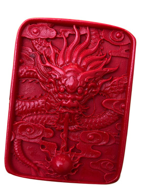 朱砂生肖龙吊坠 立体方牌霸气龙腾四海挂雕件属相龙招财男款礼物