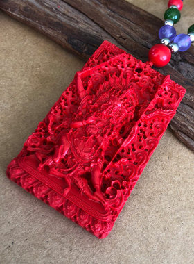 帝王红朱砂四神压小人吊坠男女本命年走夜路随身四面门神福运挂件