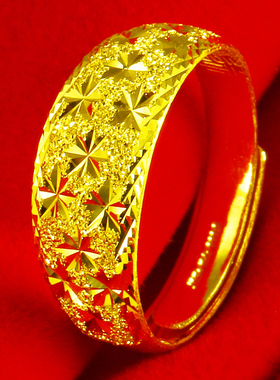 黄金戒指9999足金男士女款情侣对戒子纯金首饰真金素金送情人