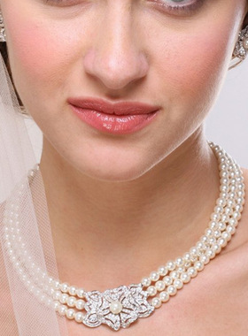 跨境电商 欧美新娘珍珠项链耳环手链三件套百搭气质婚纱女配饰品