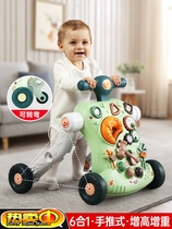 202o1r multifunction schoolbus baby boy trolley anti-type leg side turning age baby walking walking aid toy