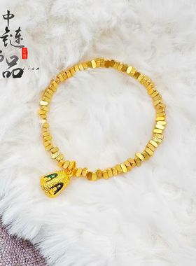 金店同款古法越南沙金新中式复古四面佛轻奢百搭手链女不掉色小众