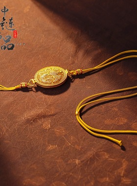 金店同款古法沙金满钻凤凰于飞香囊吊坠新中式凤凰流苏挂坠毛衣链