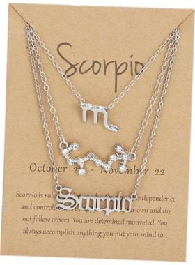 3pcs set Zodiac women necklace Personality new gift couple