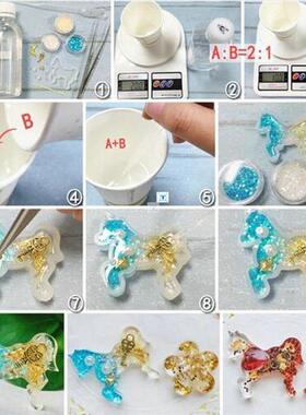 9-Cavity Clear Shiny Heart Silicone Mold DIY Resin Puffy