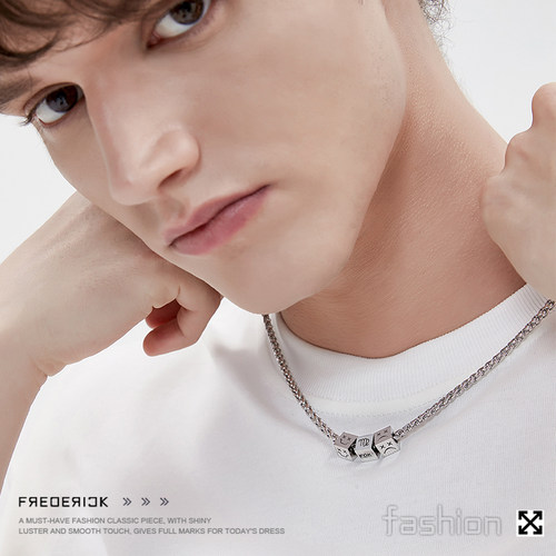 FDK原创笑脸十二星座情侣项链男潮女嘻哈男士高级感情人节送礼物 - 图1